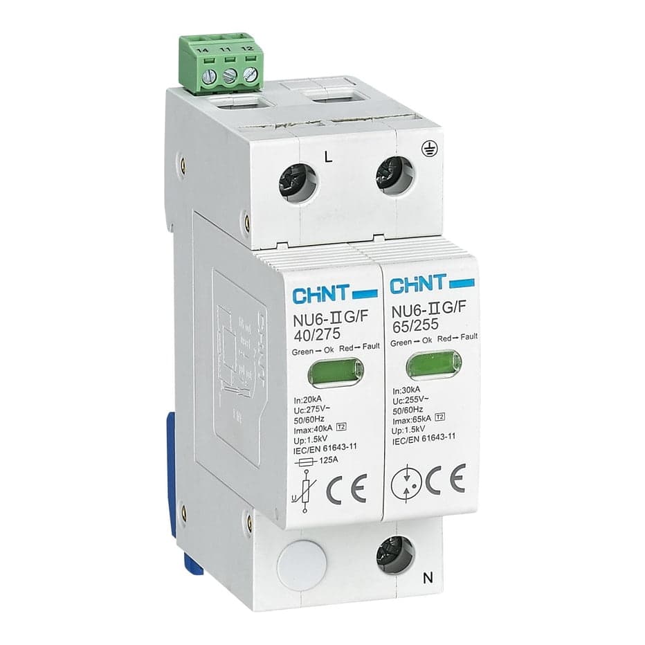 Supresor de sobretensión CHINT NU6-IIG · 2P 65kA 275V (NU6-IIG-2P-65KA-275V)