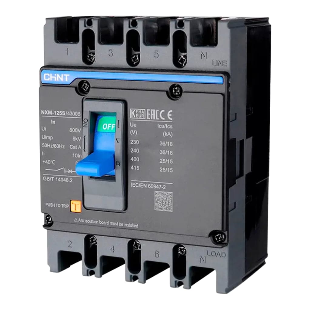 Interruptor de caja moldeada CHINT NXM-125S/4300B · 4P 100A (NXM-125S/4300B-100A)
