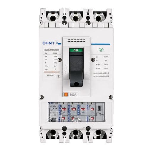 Interruptor de caja moldeada CHINT NM8S-630H/630/3 · 3P regulable 252-630A 100kA 415VAC (0.4-1 In)