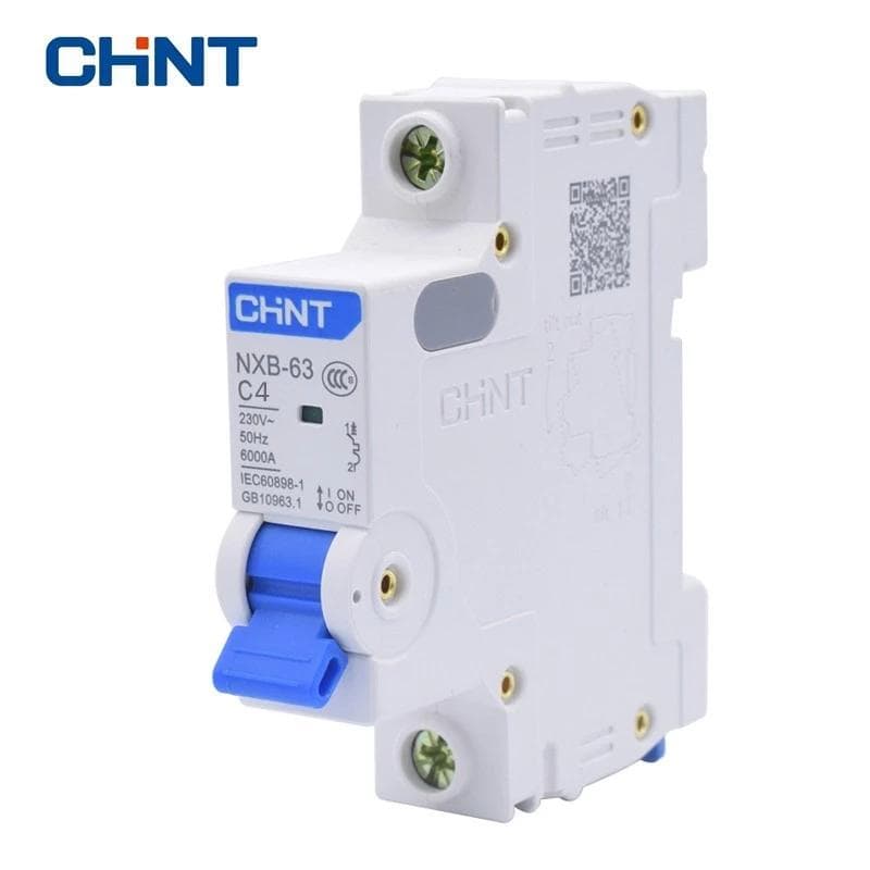 Interruptor termomagnético CHINT NXB-63 · 1P 4A curva C 6kA (NXB-63-1P-C4)