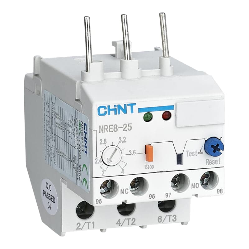 Imagen referencial de la serie: Relé térmico electrónico serie CHINT NRE8-100 30-65A · 30-65A (NRE8-100-30-65A)