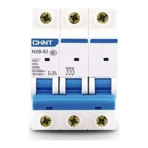 Interruptor termomagnético CHINT NXB-63 · 3P 50A curva C 6kA (NXB-63-3P-C50)
