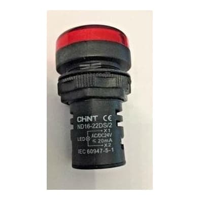 Piloto LED CHINT ND16-22DS/2 · 24VAC ø22mm rojo (ND16-22DS/2-ROJO)