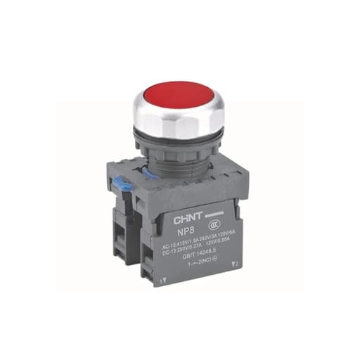 Pulsador luminoso CHINT NP8-11BND RED AC/DC 24V · 24VDC/AC rojo ø22mm 1NA+1NC (NP8-11BND-RED-AC/DC-24V)