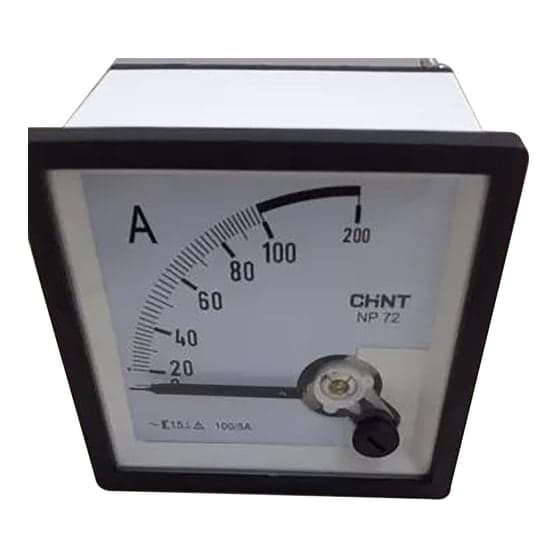 Amperímetro CHINT NP72-A 100/200/5A · 72mm*72mm rango 100/5A (NP72-A-100/200/5A)