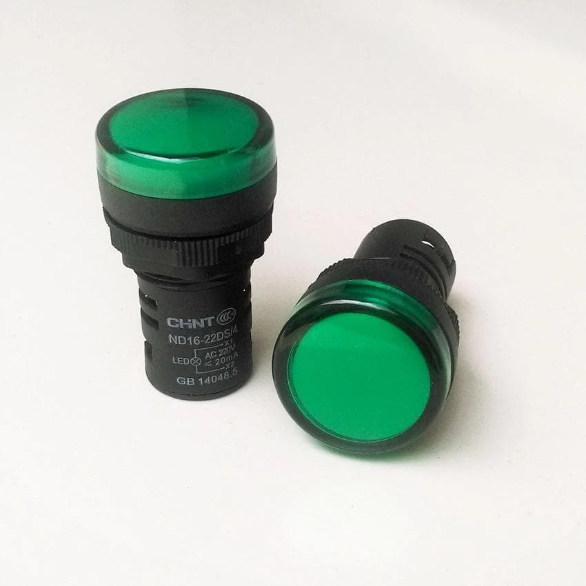 Piloto LED CHINT ND16-22DS/4 · 220V ø22mm verde (ND16-22DS/4-VERDE)