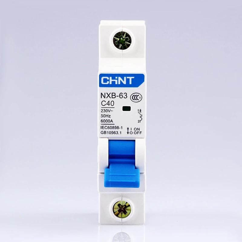 Interruptor termomagnético CHINT NXB-63 · 1P 40A curva C 6kA (NXB-63-1P-C40)