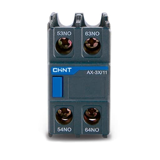 Bloque contacto auxiliar frontal NA+NC para contactor next CHINT AX-3X/11 · nxc