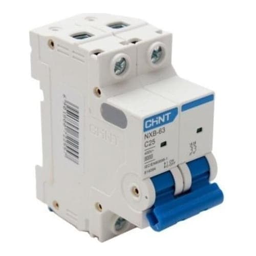 Interruptor termomagnético CHINT NXB-63 · 2P 25A curva C 6kA (NXB-63-2P-C25)