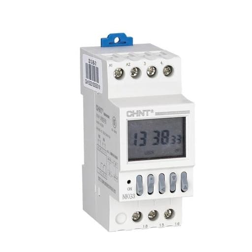 Interruptor horario diario CHINT NKG3 16NO 16NC AC220V · 220VAC, 16NA 16NC (NKG3-16NO-16NC-AC220V)