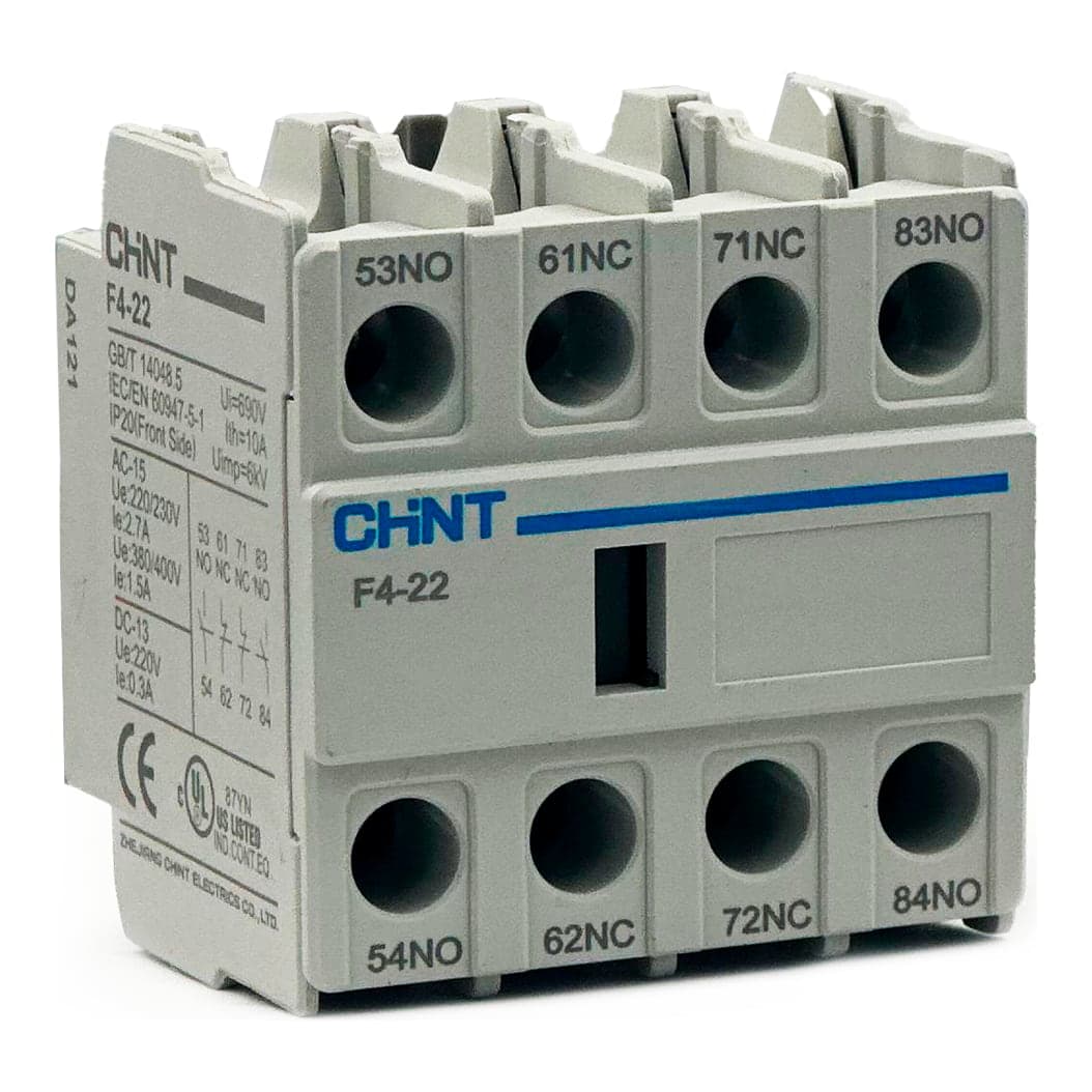 Contacto auxiliar frontal CHINT F4-22 · 2NA+2NC