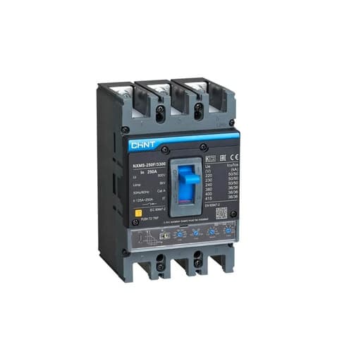 Interruptor de caja moldeada CHINT NXMS-250F/3300 250A · 3P nxms, regulación electrónica 0.5-1, tripolar 250A (NXMS-250F/3300-250A)