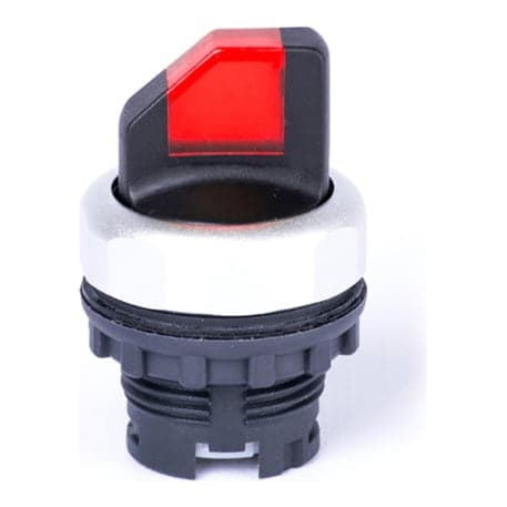 Selector luminoso maneta corta CHINT NP8-10XD/214 · 2 posic PVC rojo Ø 22mm 1NA