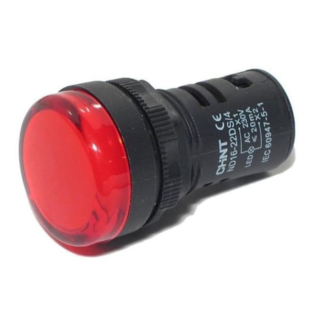 Piloto LED CHINT ND16-22DS/4 · 220V ø22mm rojo (ND16-22DS/4-ROJO)