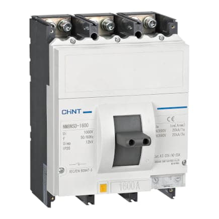 Interruptor de caja moldeada CHINT NM8N-1600Q EN 1250 3P · 3P 1250A (0.4-1 In) 415V:70kA 500- 1250A (NM8N-1600Q-EN-1250-3P)