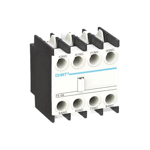 Contacto auxiliar frontal CHINT F4-04 · 4NC para Contac.9...95A, 3SC8- 40