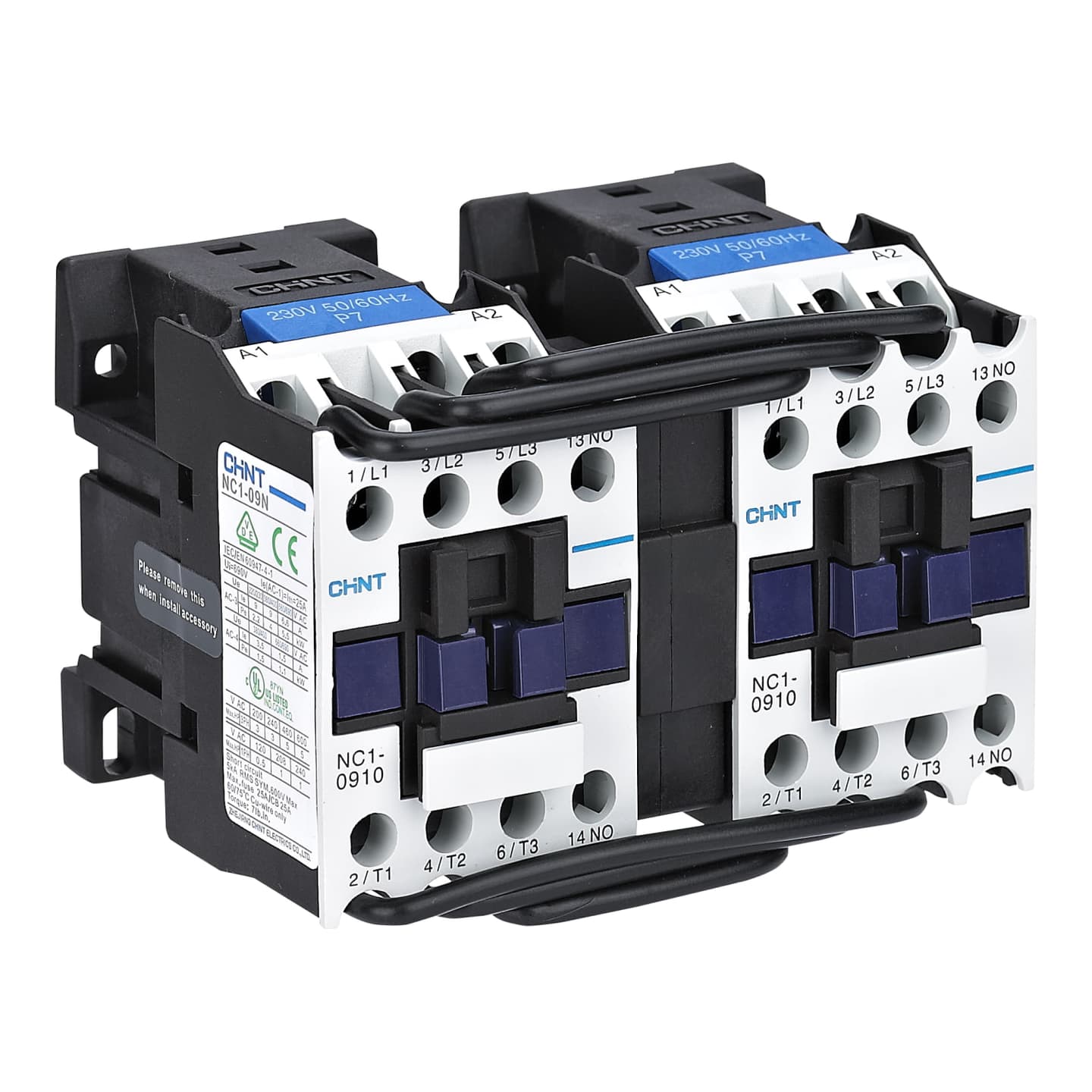 Imagen referencial de la serie: Contactor CHINT NC1-0910 · 9A 220V