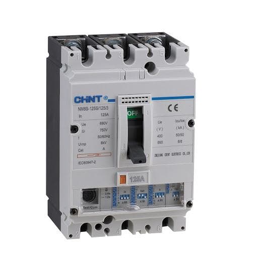Interruptor de caja moldeada CHINT NM8S-125S/100/3 · 3P regulable 40-100A 70kA 415VAC (0.4-1 In)