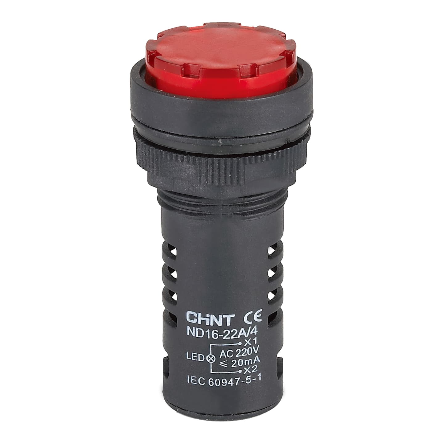 Imagen referencial de la serie: Piloto LED CHINT ND16-22DS/2 · 24VAC ø22mm