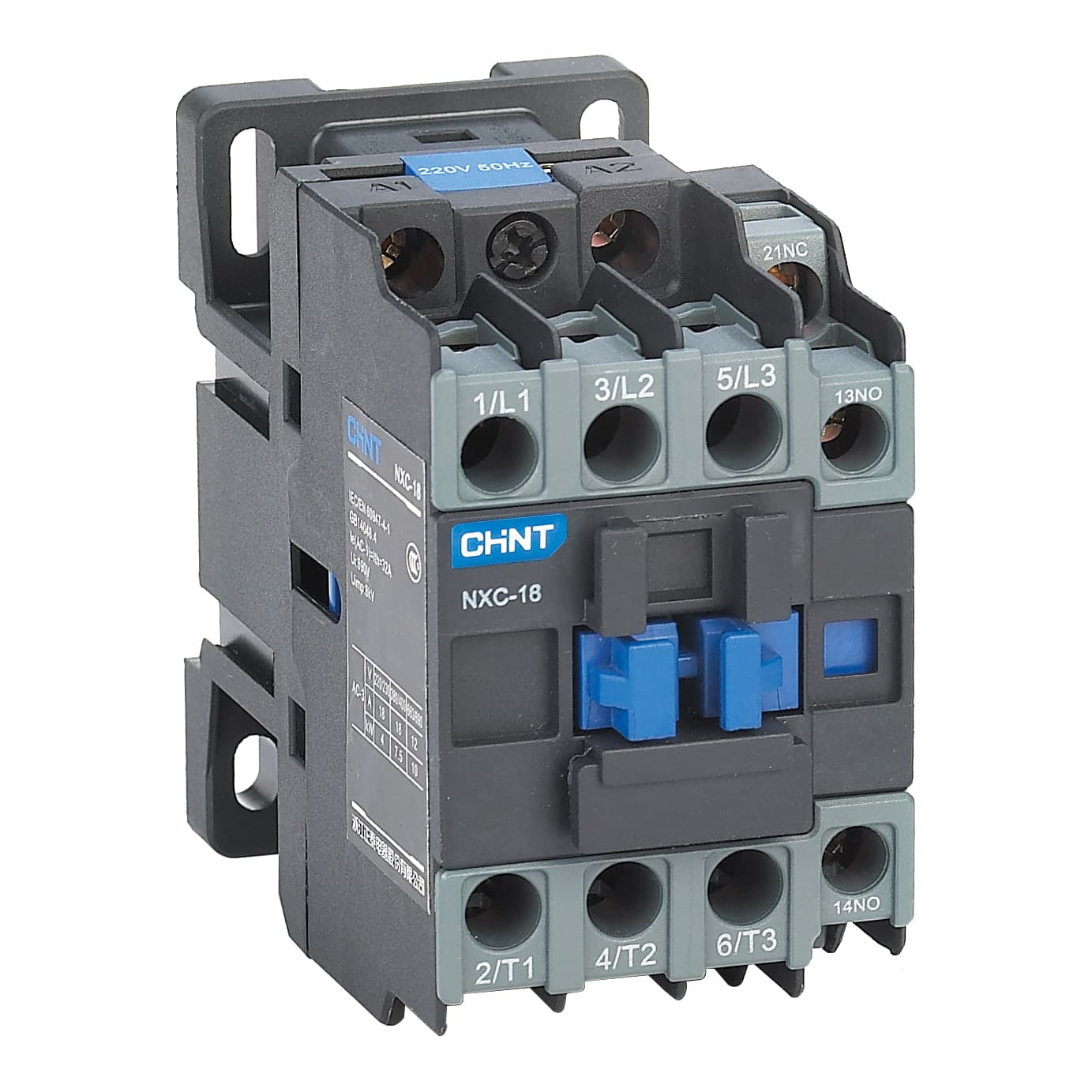 Imagen referencial de la serie: Contactor CHINT NXC-18 · 18A 110VAC (NXC-18-110VAC)