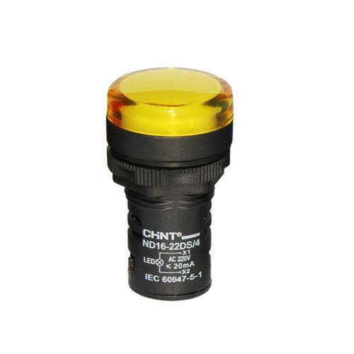 Piloto de señalización PVC CHINT ND16-22DS/4 380V-YE · amarilla, Ø 22mm, voltaje 380VAC.. 592724 (ND16-22DS/4-380V-YE)