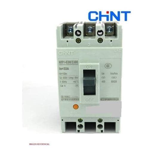 Interruptor de caja moldeada CHINT NM1-63H/3300 · 3P 32A 35kA 415V (NM1-63H/3300-32A)