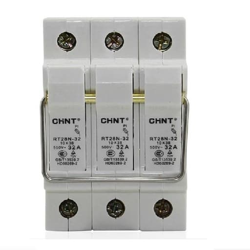 Portafusible CHINT BASE RT28N-32 3P · 3P para fusible 10x38mm hasta 32A, 690V AC (BASE-RT28N-32-3P)