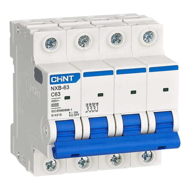 Imagen referencial de la serie: Interruptor termomagnético monofásico CHINT NXB-63 2P B16 6kA · 2P 16A, 6kA curva B (NXB-63-2P-B16-6KA)