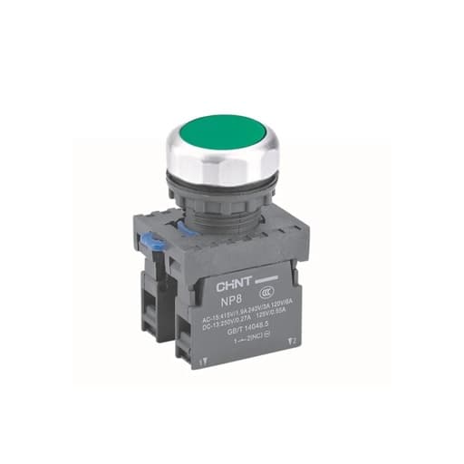 Pulsador luminoso CHINT NP8-11BND GRN AC/DC 24V · 24VDC/AC verde ø22mm 1NA+1NC (NP8-11BND-GRN-AC/DC-24V)