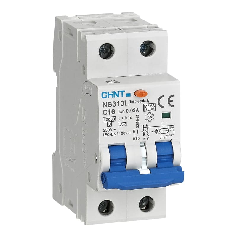 Imagen referencial de la serie: Interruptor termomagnético con protección diferencial CHINT NB310L 2P C25 30mA Tipo A 6kA · 2P, 25A 30mA 6kA (CHINT-INTERRUPTOR-TERMOMAGNETICO-PROTECCIO-4)