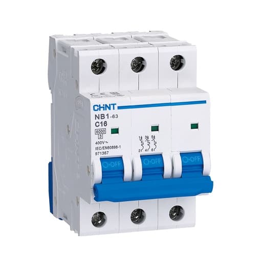 Interruptor termomagnético CHINT NB1-63H 3P C10 10KA · 3P 10A 230VAC 10kA curva C (NB1-63H-3P-C10-10KA)