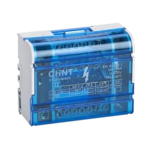 Repartidor modular CHINT NTJ2-125-411 · 4P 11 conex 125A 20kA 500V