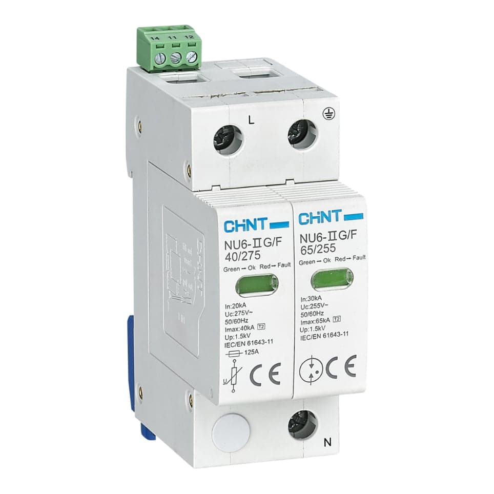 Supresor de sobretensión CHINT NU6-IIG · 2P 40kA 275V (NU6-IIG-2P-40KA-275V)