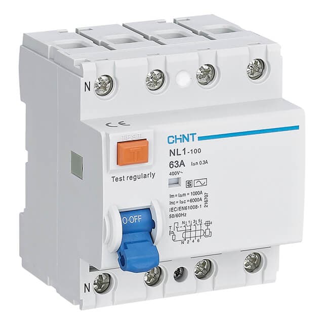 Interruptor diferencial CHINT NL1-63 · 4P 40A 30mA tipo A-SI 6kA (NL1-63-4P-40A-30MA-A-SI)