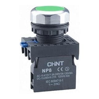 Pulsador rasante PVC CHINT NP8-11BN GRN · verde Ø22mm 1NA+1NC Np8 (NP8-11BN-GRN)