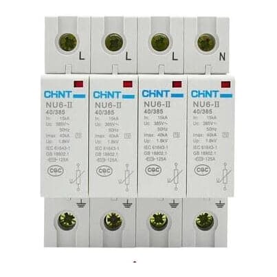 Supresor de sobretensión CHINT NU6-IIG · 3P+N 40kA 385V (NU6-IIG-3P+N-40KA-385V)