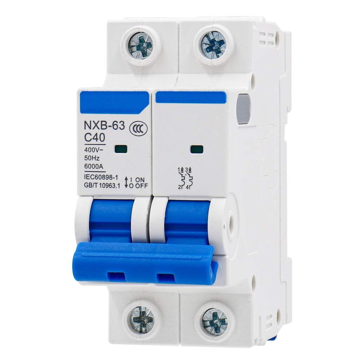 Interruptor termomagnético CHINT NXB-63 · 2P 40A curva C 6kA (NXB-63-2P-C40)