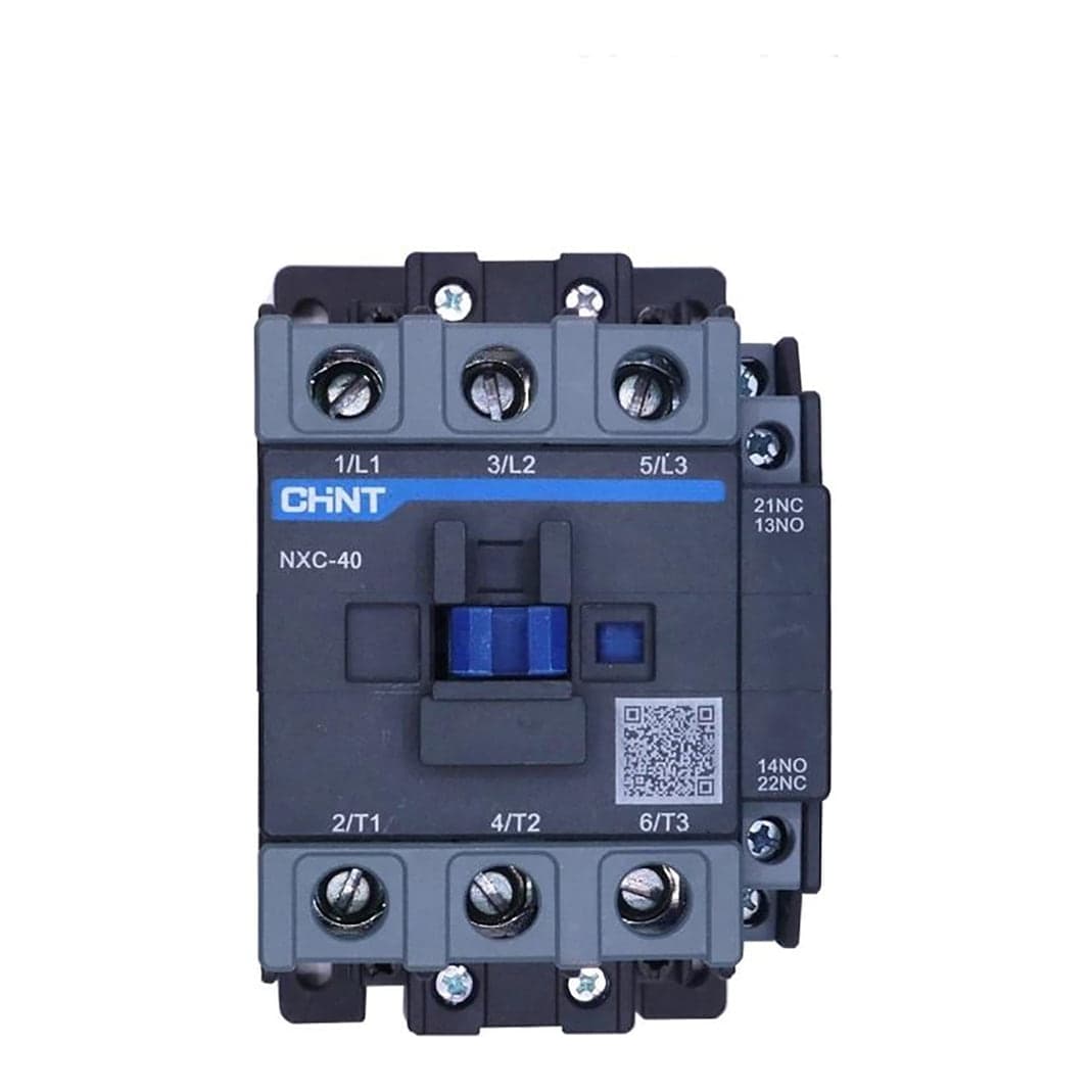 Contactor CHINT NXC-40 · 40A 220VAC 1NA+1NC negro