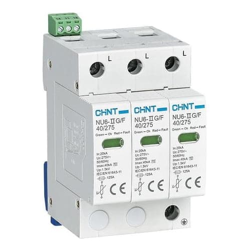 Supresor de sobretensión CHINT NU6-IIG · 3P 40kA 275V (NU6-IIG-3P-40KA-275V)