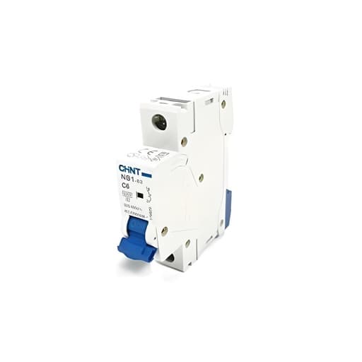 Interruptor termomagnético CHINT NB1-63 1P C10 · 1P 10A 230VAC 6kA curva C (NB1-63-1P-C10)