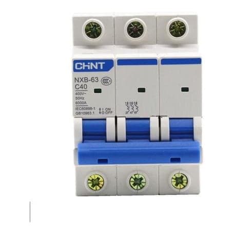 Interruptor termomagnético CHINT NXB-63 · 3P 40A curva C 6kA (NXB-63-3P-C40)