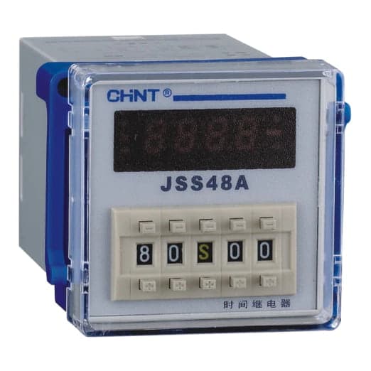 Temporizador analógico-digital CHINT JSS48A · 100–240V AC/DC
