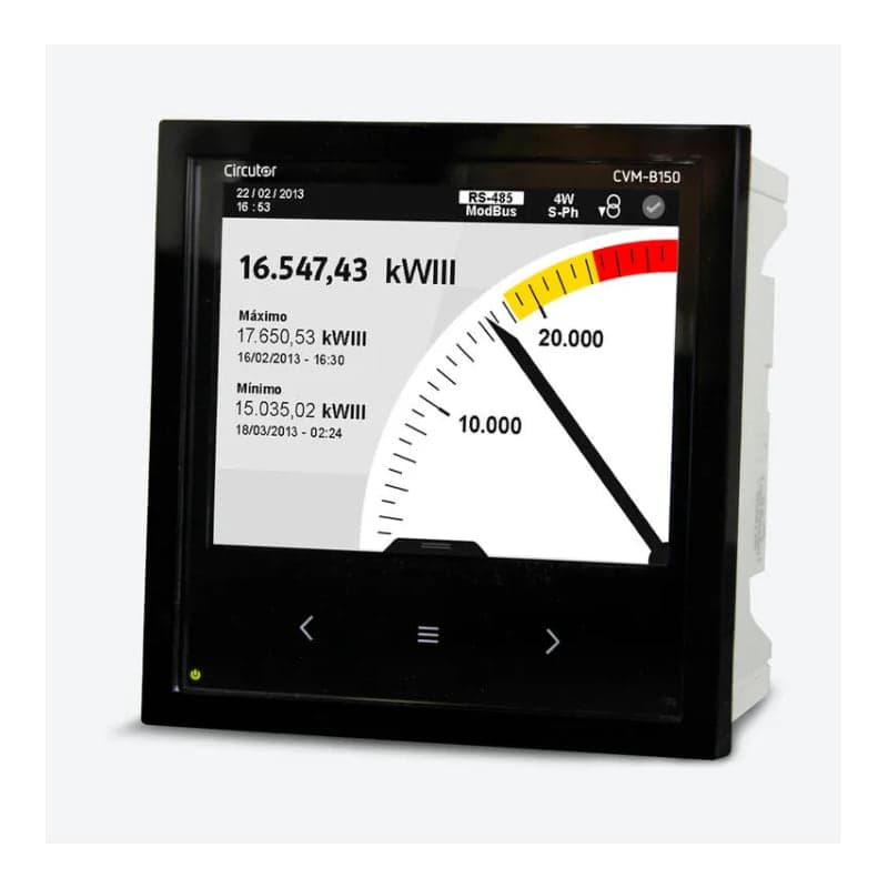 Medidor de energía CIRCUTOR M56111 · CVM-B150, panel 144x144, clase 0.5s, thd 50th, MODBUS
