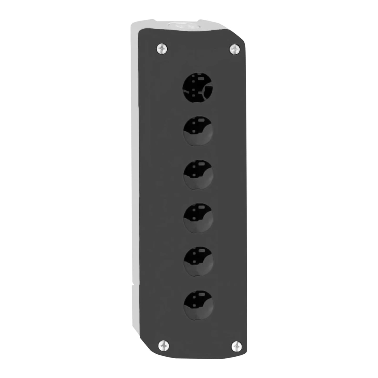 Imagen referencial de la serie: Caja para pulsadores CNC NOBY-6 · 6 huecos gris (NOBY-6-GRIS)