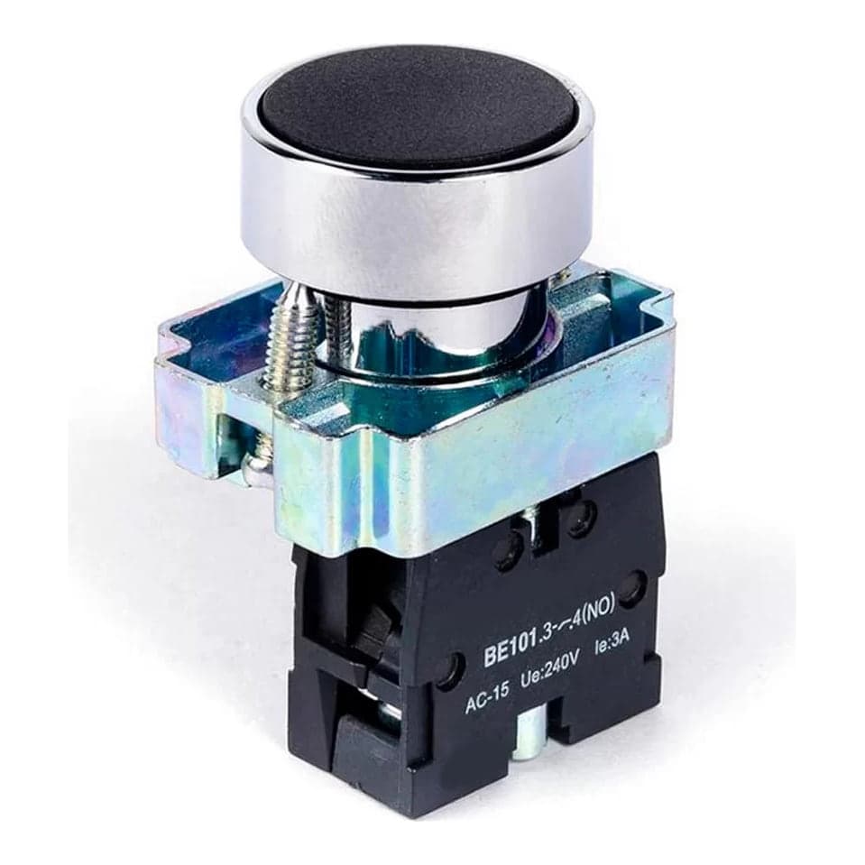 Pulsador CNC LAY5-BA21 · negro base metálica