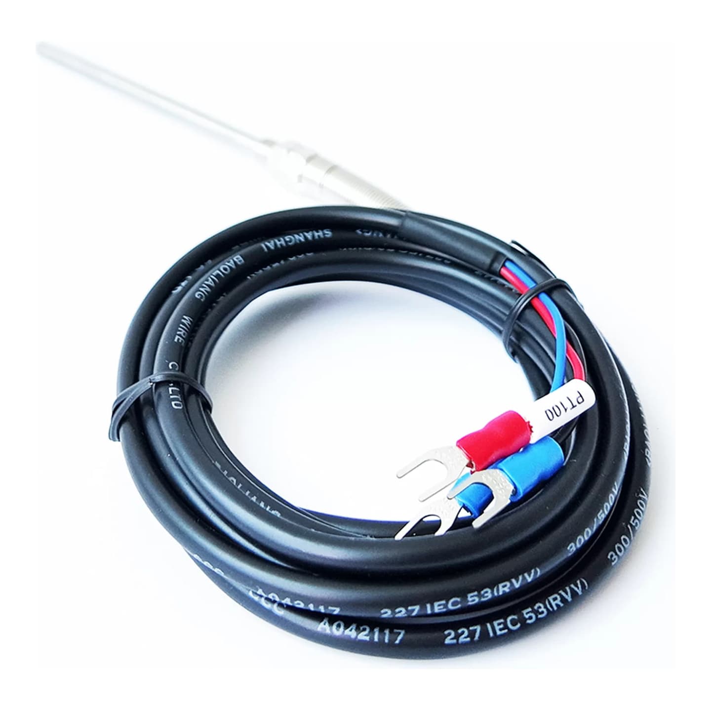 Termorresistencia PT100 CNC NO.127 · bulbo 100mm, cable 2m (CNC-PT100-NO.127)