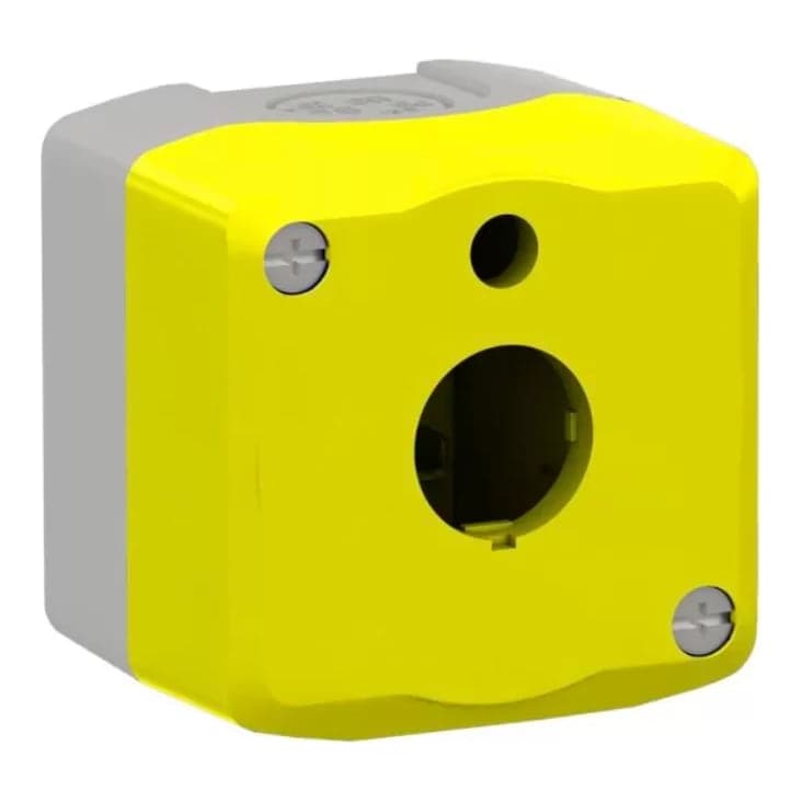 Caja para pulsadores CNC NOBY-1 · 1 hueco amarilla, base gris