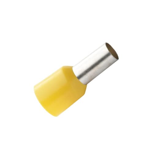Terminal sobremoldeado simple CNHOWDER E1008 · 18 AWG (1mm²) amarillo (bolsa x100)