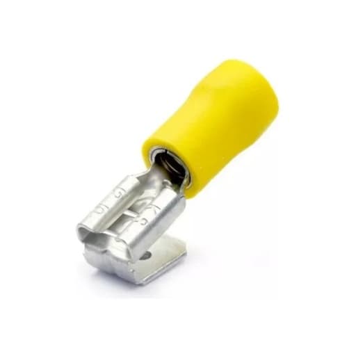 Terminal rápido doble Macho-Hembra aislado CNHOWDER PBDD5.5-250 · 12-10 AWG (4-6mm²) amarillo (bolsa)