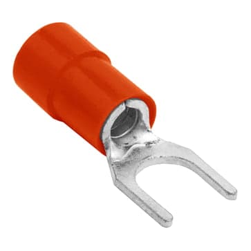 Imagen referencial de la serie: Terminal horquilla aislado CNHOWDER SV1.25-6S · rojo Ø 1/4" (6mm) - 22-16 AWG (bolsa x100)